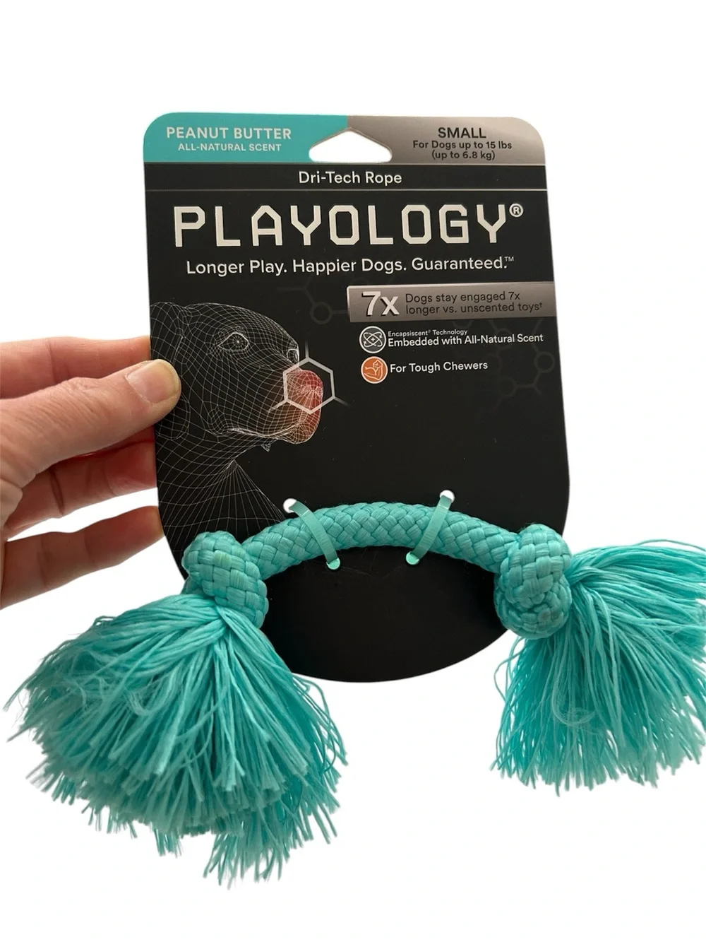 Small Dog Playology Bundle Dual Layer Bone Dri-Tech Rope Tough Chewers SpikyBall